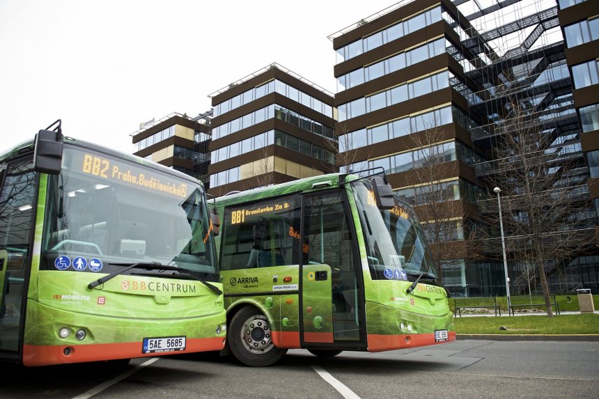 The electric buses in BB Centrum